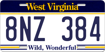 WV license plate 8NZ384