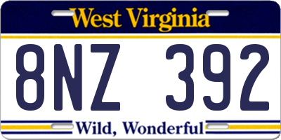 WV license plate 8NZ392