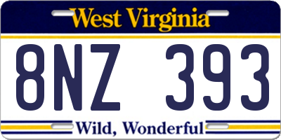 WV license plate 8NZ393