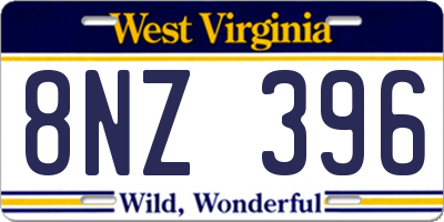 WV license plate 8NZ396