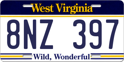 WV license plate 8NZ397