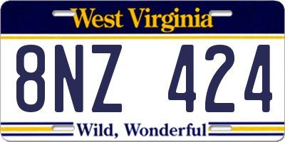 WV license plate 8NZ424