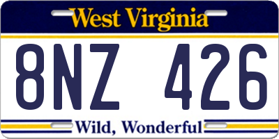 WV license plate 8NZ426