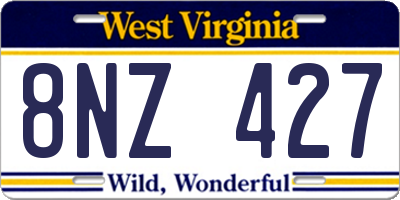 WV license plate 8NZ427
