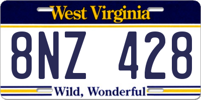 WV license plate 8NZ428