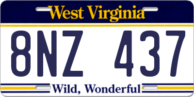 WV license plate 8NZ437