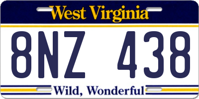 WV license plate 8NZ438