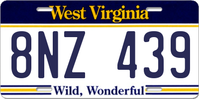 WV license plate 8NZ439