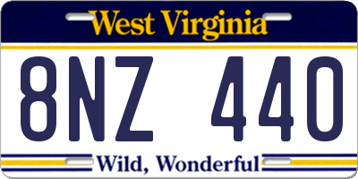 WV license plate 8NZ440