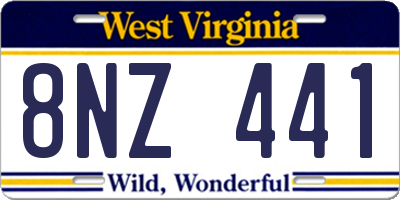 WV license plate 8NZ441
