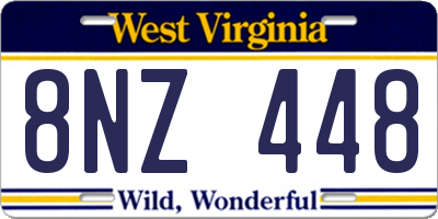 WV license plate 8NZ448