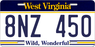 WV license plate 8NZ450