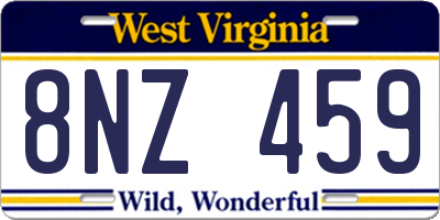 WV license plate 8NZ459