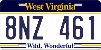 WV license plate 8NZ461