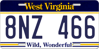 WV license plate 8NZ466