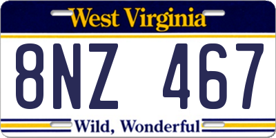 WV license plate 8NZ467