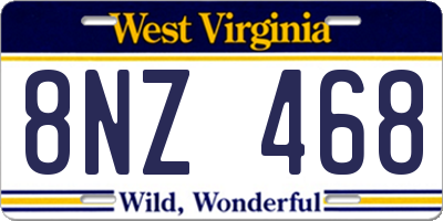 WV license plate 8NZ468