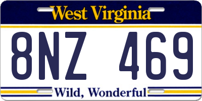 WV license plate 8NZ469