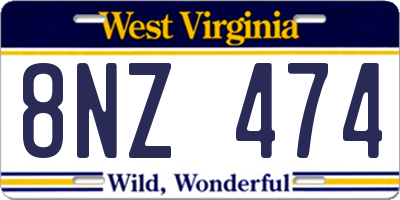 WV license plate 8NZ474