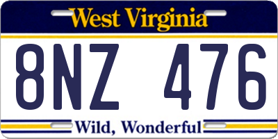 WV license plate 8NZ476