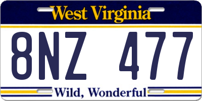 WV license plate 8NZ477