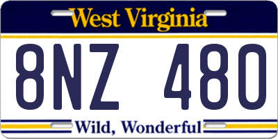 WV license plate 8NZ480