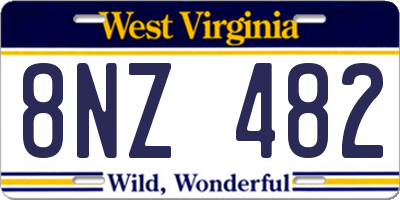 WV license plate 8NZ482