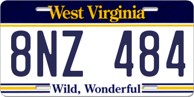 WV license plate 8NZ484