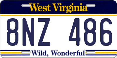 WV license plate 8NZ486