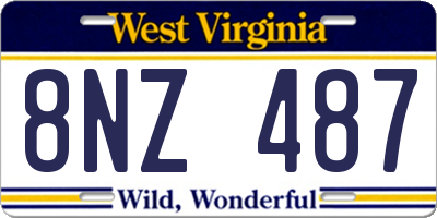 WV license plate 8NZ487