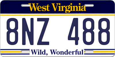 WV license plate 8NZ488