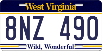 WV license plate 8NZ490