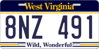 WV license plate 8NZ491