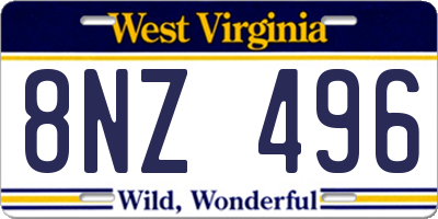WV license plate 8NZ496
