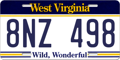 WV license plate 8NZ498