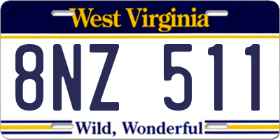 WV license plate 8NZ511