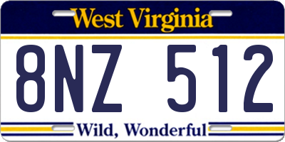 WV license plate 8NZ512