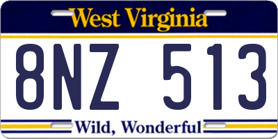 WV license plate 8NZ513