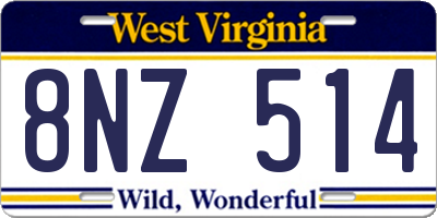 WV license plate 8NZ514