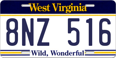 WV license plate 8NZ516