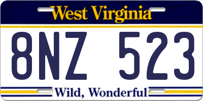 WV license plate 8NZ523