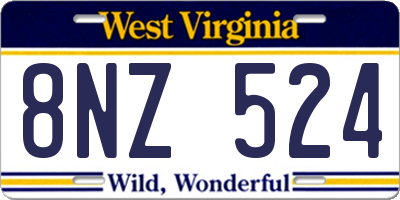 WV license plate 8NZ524