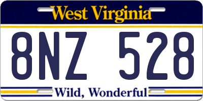 WV license plate 8NZ528