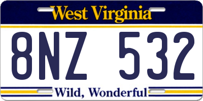 WV license plate 8NZ532