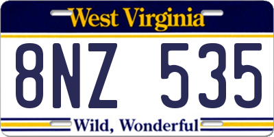 WV license plate 8NZ535