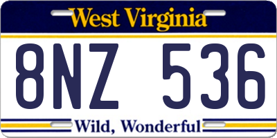 WV license plate 8NZ536