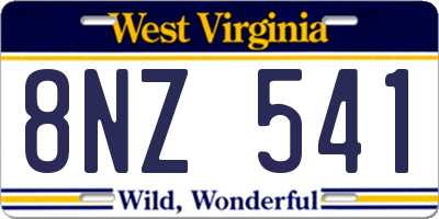 WV license plate 8NZ541