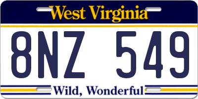 WV license plate 8NZ549