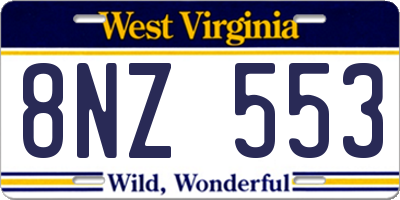 WV license plate 8NZ553
