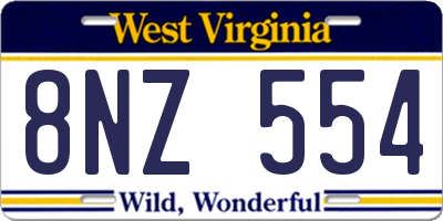 WV license plate 8NZ554